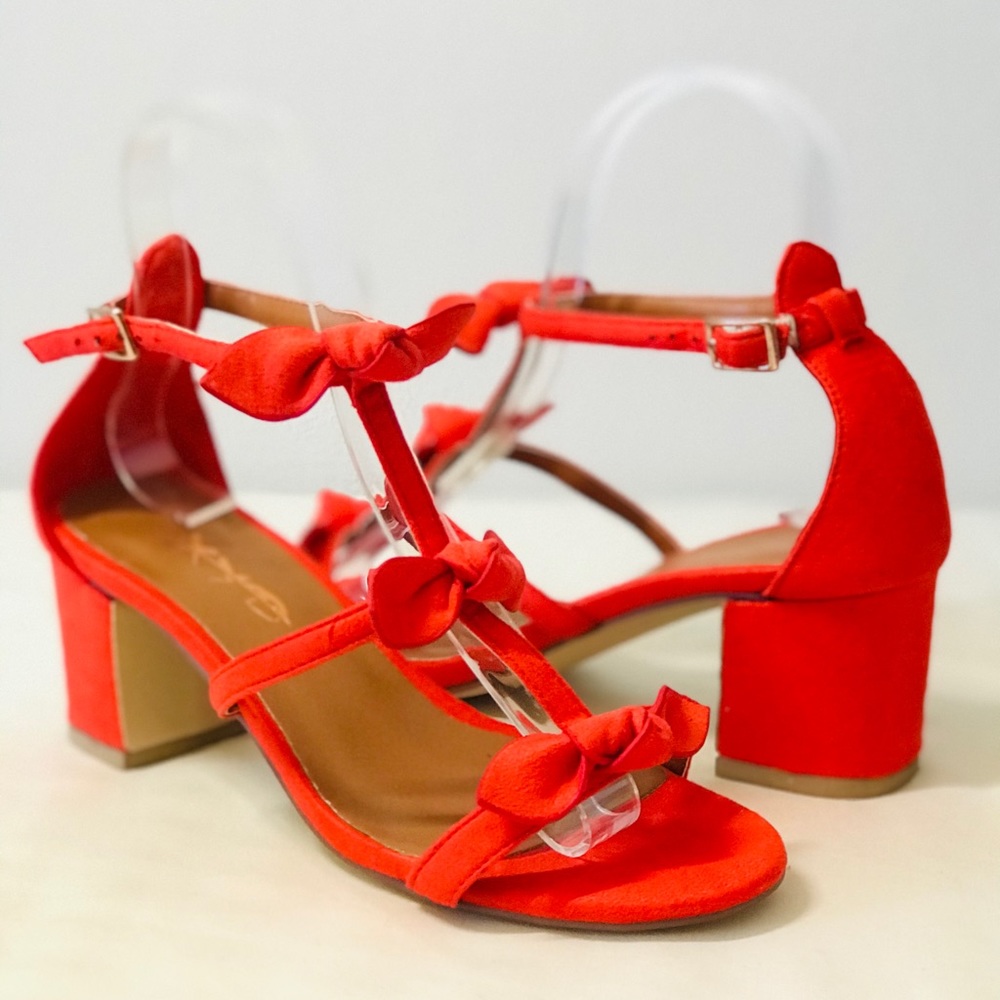 XYD Red Bow Strap Sandals